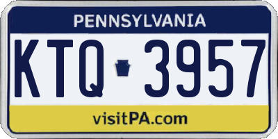 PA license plate KTQ3957