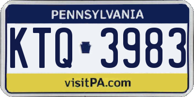 PA license plate KTQ3983