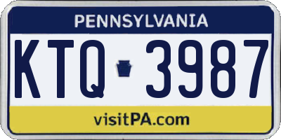 PA license plate KTQ3987