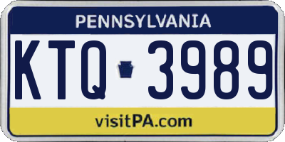 PA license plate KTQ3989
