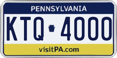 PA license plate KTQ4000