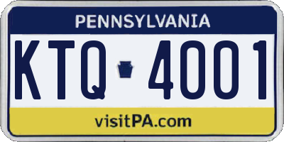 PA license plate KTQ4001