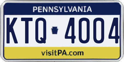 PA license plate KTQ4004