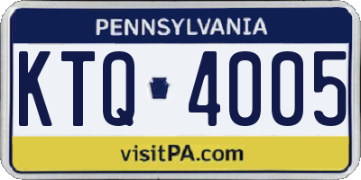 PA license plate KTQ4005