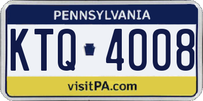 PA license plate KTQ4008