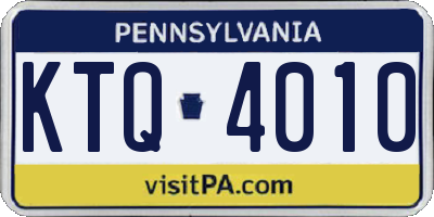 PA license plate KTQ4010