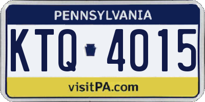 PA license plate KTQ4015