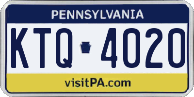 PA license plate KTQ4020