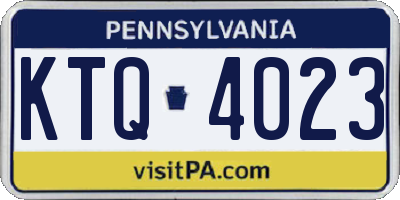 PA license plate KTQ4023