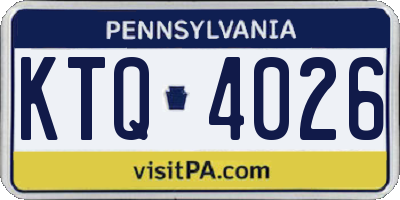 PA license plate KTQ4026