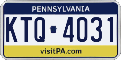 PA license plate KTQ4031