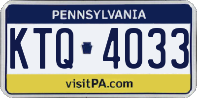 PA license plate KTQ4033
