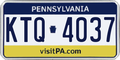 PA license plate KTQ4037