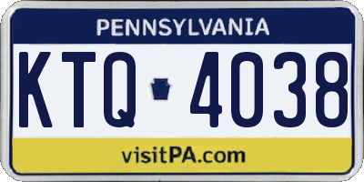 PA license plate KTQ4038