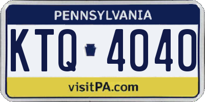 PA license plate KTQ4040