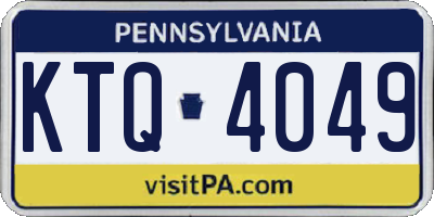 PA license plate KTQ4049