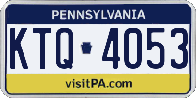 PA license plate KTQ4053