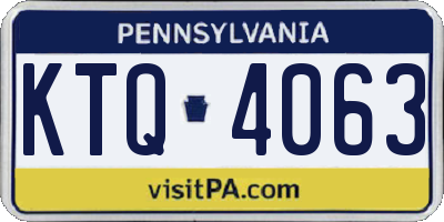 PA license plate KTQ4063