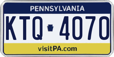 PA license plate KTQ4070