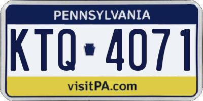 PA license plate KTQ4071