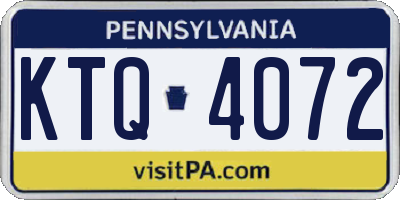 PA license plate KTQ4072
