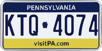 PA license plate KTQ4074
