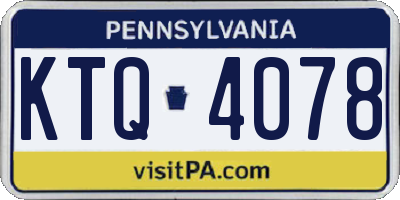 PA license plate KTQ4078