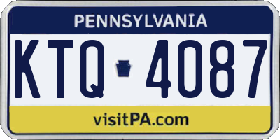 PA license plate KTQ4087