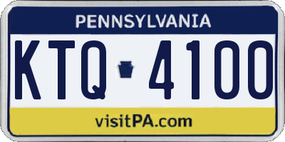 PA license plate KTQ4100