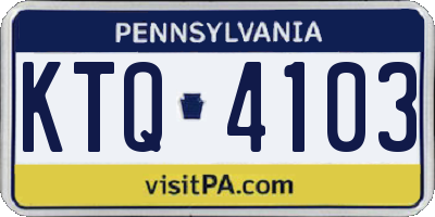PA license plate KTQ4103
