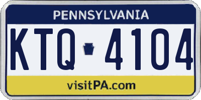 PA license plate KTQ4104