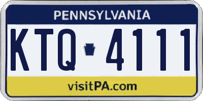 PA license plate KTQ4111