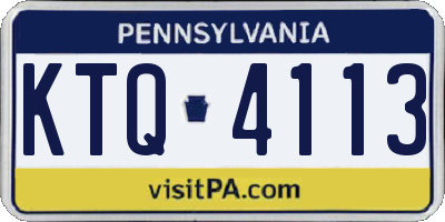 PA license plate KTQ4113