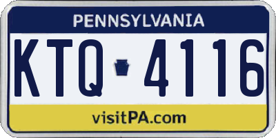 PA license plate KTQ4116