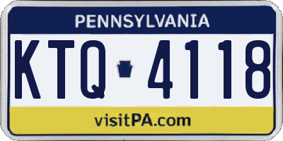 PA license plate KTQ4118