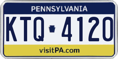 PA license plate KTQ4120