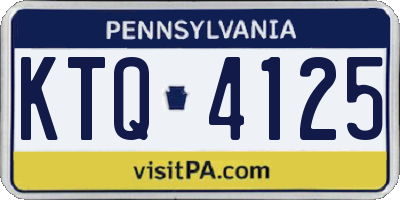 PA license plate KTQ4125