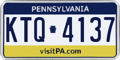 PA license plate KTQ4137