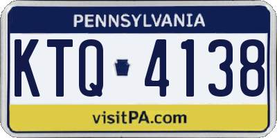 PA license plate KTQ4138