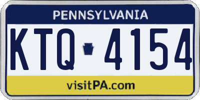 PA license plate KTQ4154