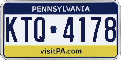 PA license plate KTQ4178
