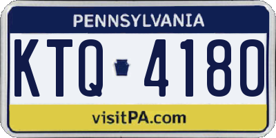 PA license plate KTQ4180