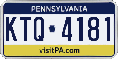 PA license plate KTQ4181