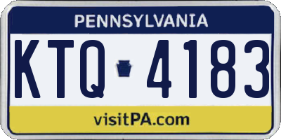 PA license plate KTQ4183