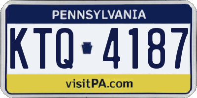 PA license plate KTQ4187
