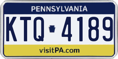 PA license plate KTQ4189