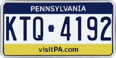 PA license plate KTQ4192