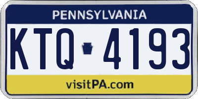 PA license plate KTQ4193