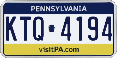 PA license plate KTQ4194