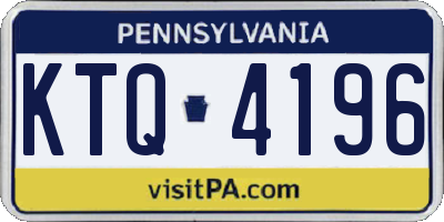 PA license plate KTQ4196